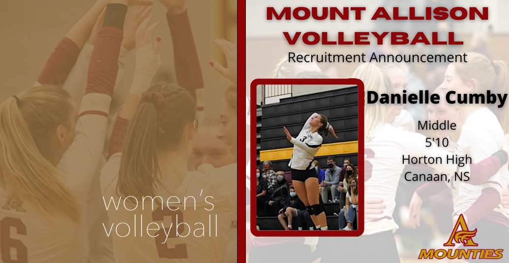 Women's Volleyball Mounties Welcome Danielle Cumby