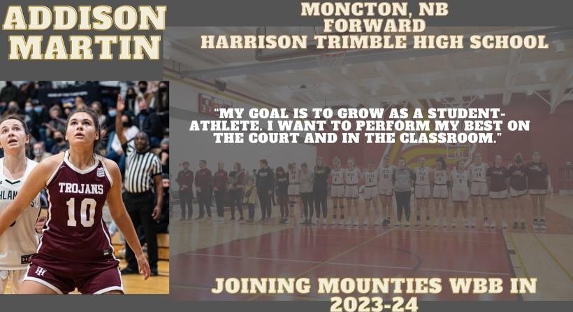Addison Martin joins Mounties Women’s Basketball program