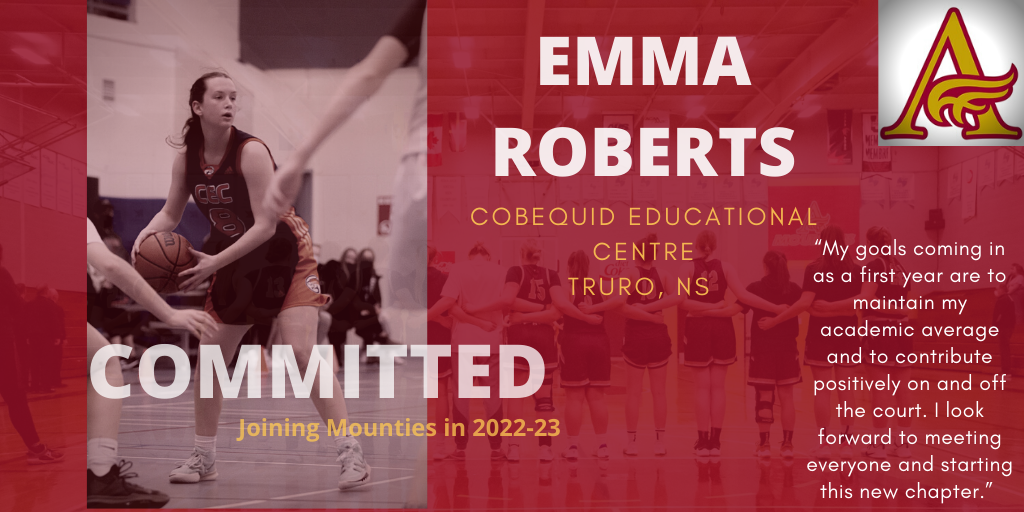 Women's Basketball Mounties Welcome Emma Roberts