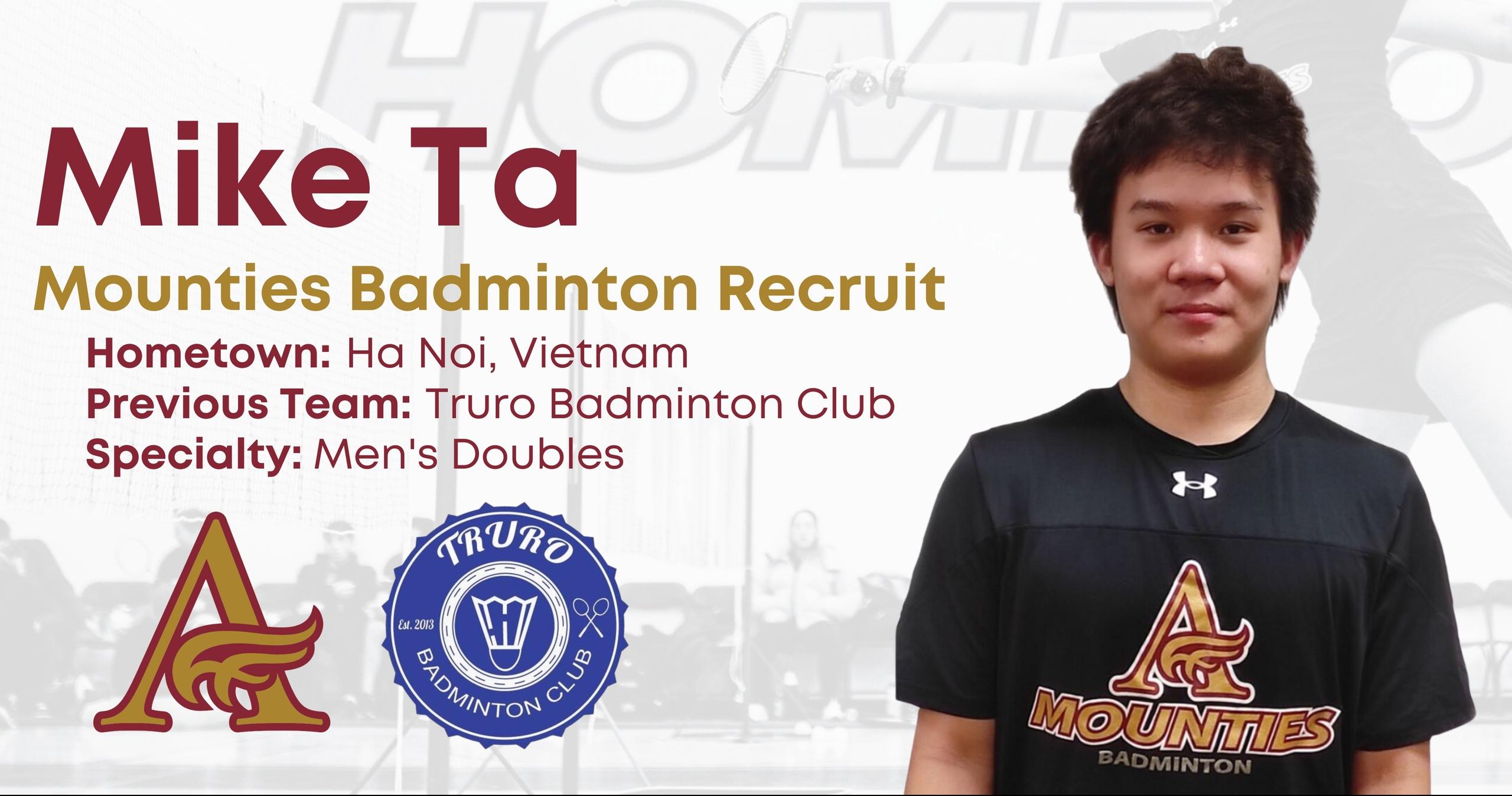 Mike Ta to Join Mounties Badminton for 2023-24 Season