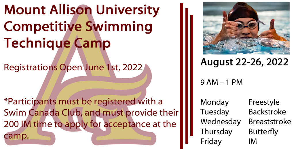 Mount Allison University Competitive Swimming Technique Camp *Age 12 and over