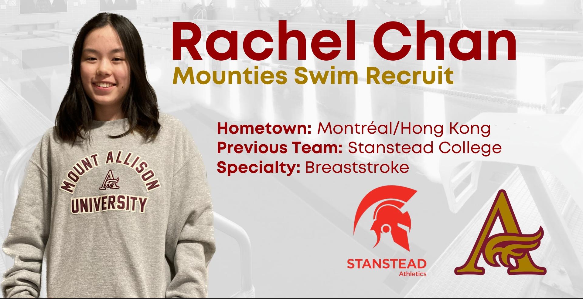 Rachel Chan Joins Mounties Women's Swim Team