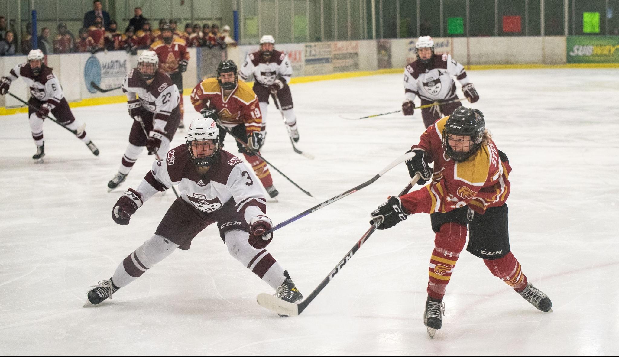 Mounties leave it all on the ice in loss to Huskies on Senior Night